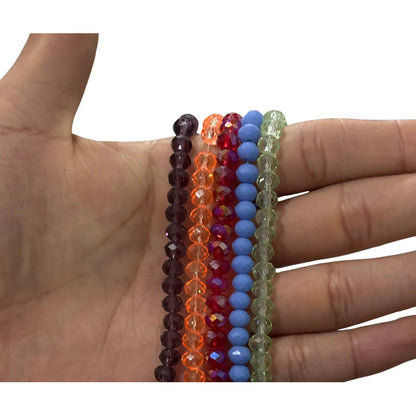 5 Tiras Cristal Checo Facetado 6mm Abalorio Bisutería 450pcs