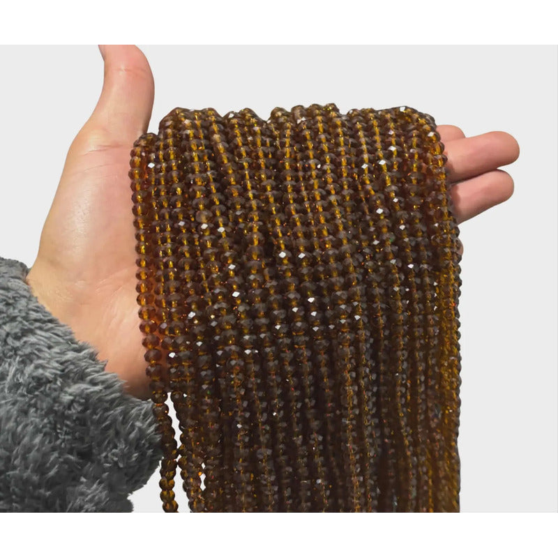5 Tiras Cristal Checo Facetado 6mm Abalorio Bisutería 450pcs Ambar Transparente