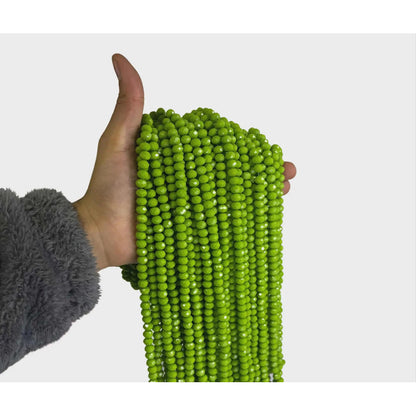 5 Tiras Cristal Checo Facetado 8mm Abalorio Bisutería 325pcs Verde Chícharo