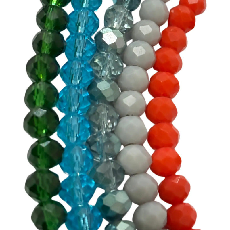 5 Tiras Cristal Checo Facetado 6mm Abalorio Bisutería 450pcs