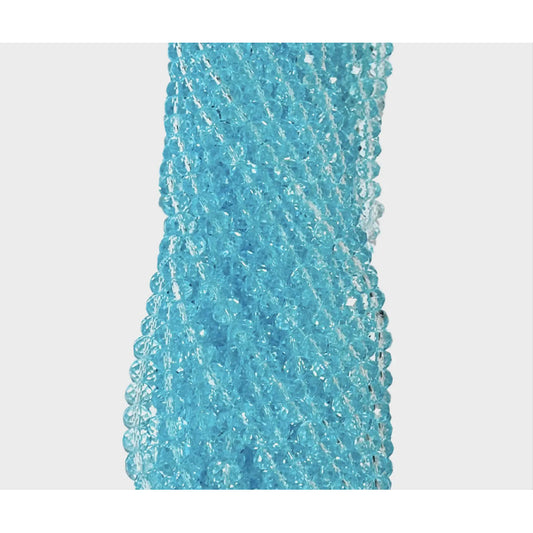 5 Tiras Cristal Checo Facetado 8mm Abalorio Bisutería 325pcs Azul Claro Transparente