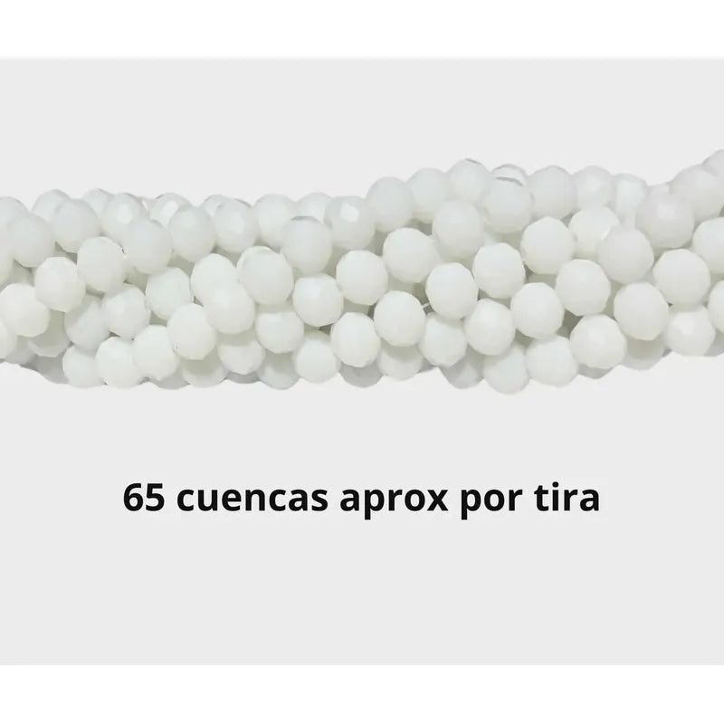 5 Tiras Cristal Checo Facetado 8mm Abalorio Bisutería 325pcs