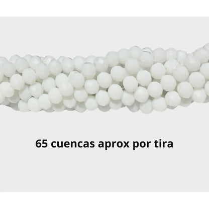 5 Tiras Cristal Checo Facetado 8mm Abalorio Bisutería 325pcs
