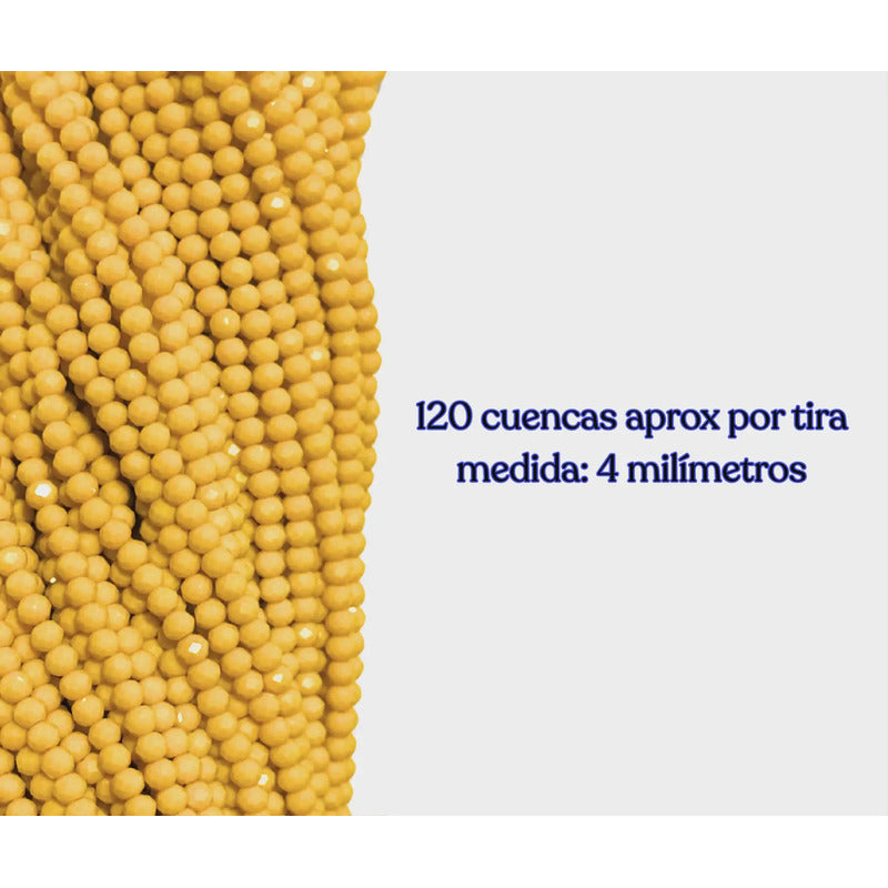 5 Tiras Cristal Checo Facetado 4mm Abalorio Bisutería 600pcs Amarillo Mate