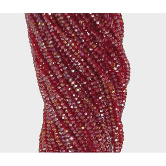 5 Tiras Cristal Checo Facetado 2mm Abalorio Bisutería 700pcs Rojo Transparente Tornasol