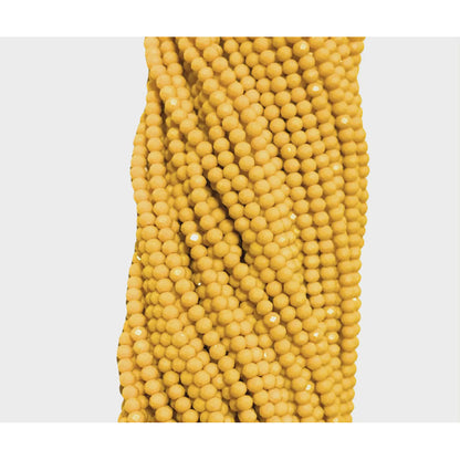 5 Tiras Cristal Checo Facetado 4mm Abalorio Bisutería 600pcs Amarillo Mate