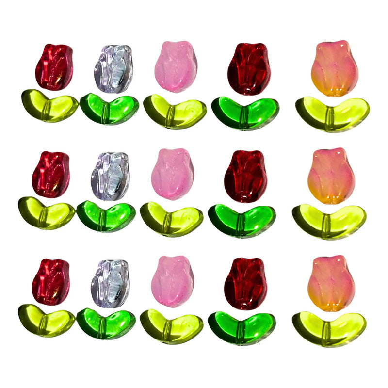 10 Pares Separador De Vidrio En Forma De Flor Para Pulseras