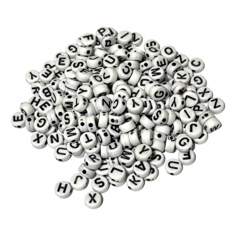 2,000 Pzs Luneta Abecedario Letra Acrílica Pulsera Bisutería Abecedario