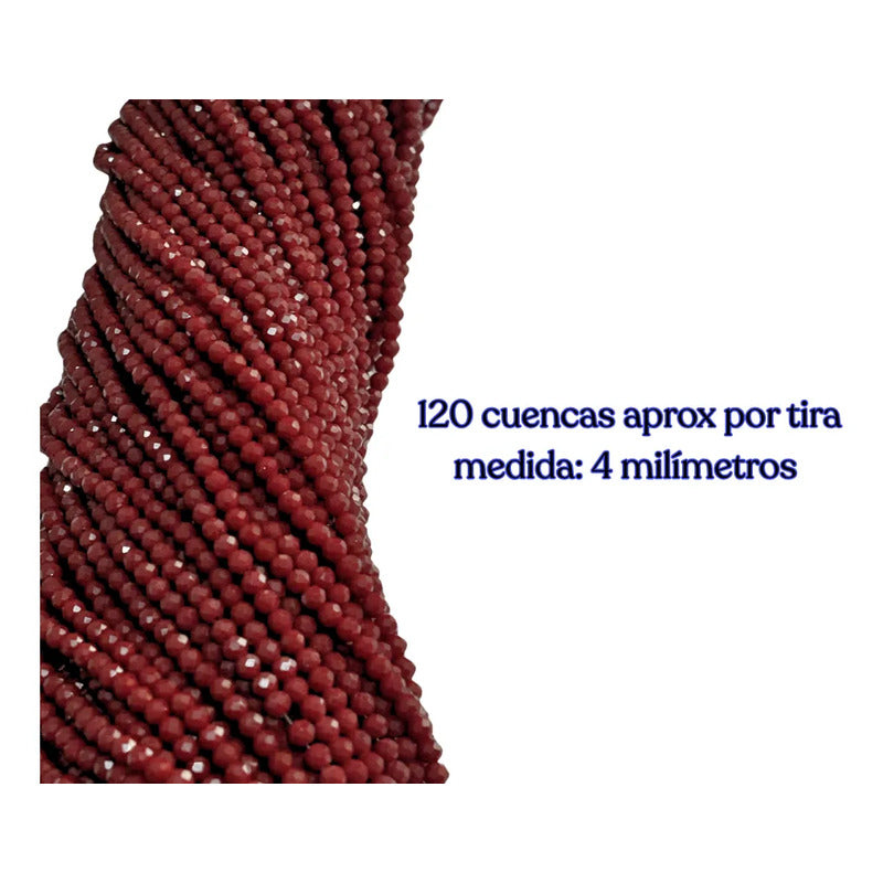5 Tiras Cristal Checo Facetado 4mm Abalorio Bisutería 600pcs