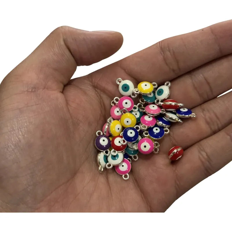 40 Piezas Dijes Conectores Ojo Turco Multicolor Bisutería Surtido