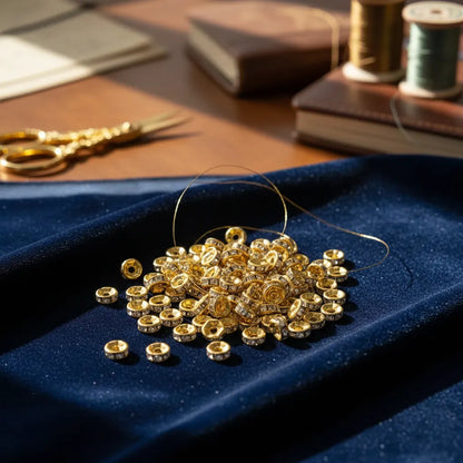 500 Piezas Abalorio Rondel Separador Incrustación Bisutería Dorado 6 Mm