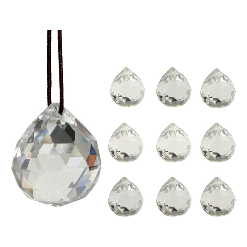 10 Pcs Bola Cristal Facetada Feng Shui Energetica Esfera 2.5cm-transparente
