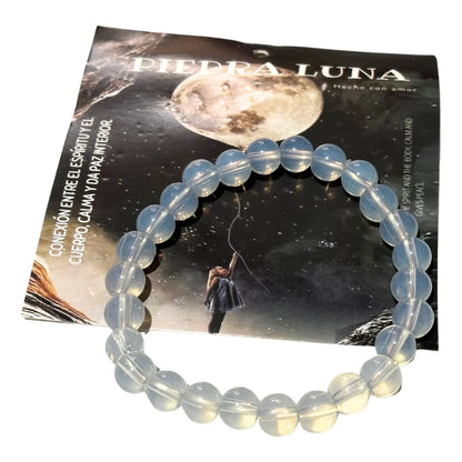 Pulsera Piedra Luna Hematita Paz Confianza Autoestima