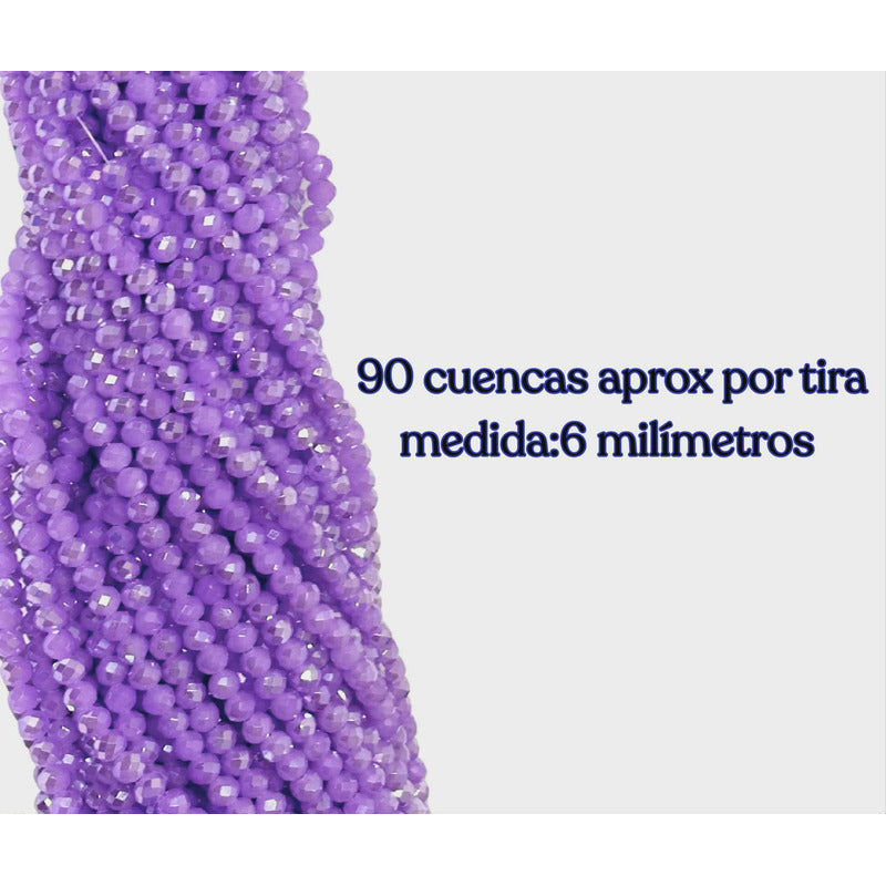 5 Tiras Cristal Checo Facetado 6mm Abalorio Bisutería 450pcs