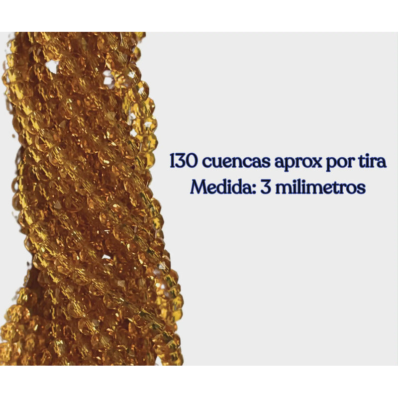 5 Tiras Cristal Checo Facetado 3mm Abalorio Bisutería 650pcs