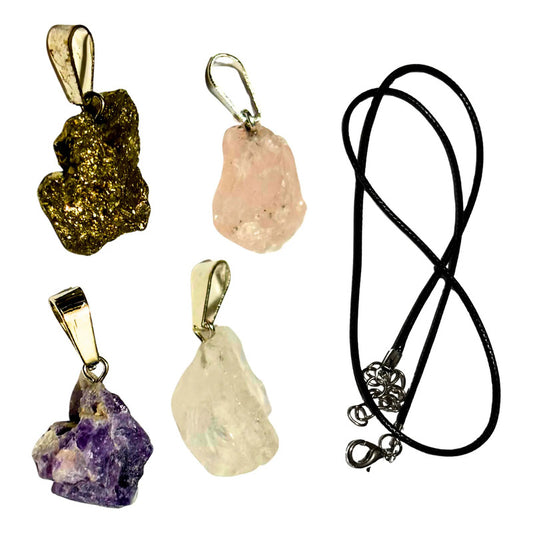 Kit 5 Pcs Dije Cuarzo Piedra Natural Colgante Hacer Collares Mixto