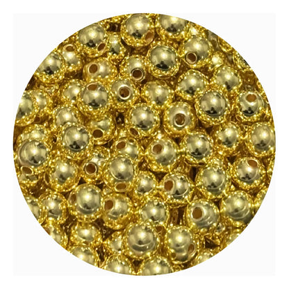 50 Grms Bola Lisa Abalorio Acrilico Separador Bisuteria Dorado 4 Mm