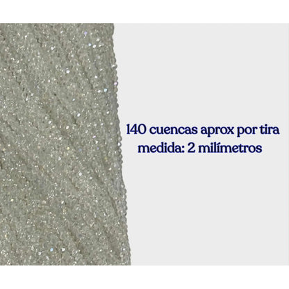 5 Tiras Cristal Checo Facetado 2mm Abalorio Bisutería 700pcs