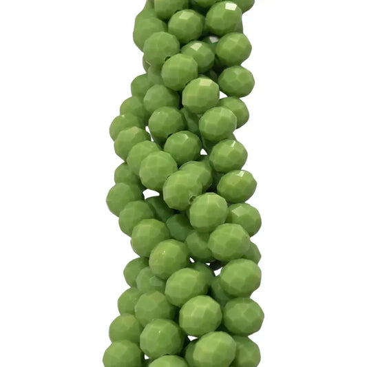 3tiras Cristal Checo Facetado 10mm Abalorio Bisutería 200pcs Verde Chícharo