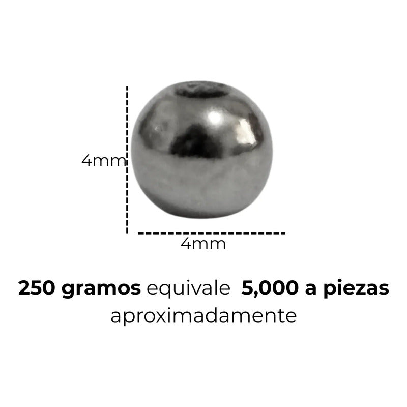 250 Grmos Abalorio Separador Acrílico Cuenca Bisutería Bola 4mm Plateada