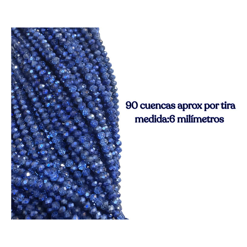 5 Tiras Cristal Checo Facetado 6mm Abalorio Bisutería 450pcs