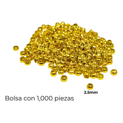 1,000 Pcs Abalorio Grapa/remache Para Bisuteria 2.5mm Dorado 2.5 Mm