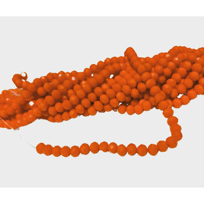 5 Tiras Cristal Checo Facetado 6mm Abalorio Bisutería 450pcs Naranja