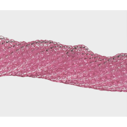5 Tiras Cristal Checo Facetado 3mm Abalorio Bisutería 650pcs Rosa Transparente