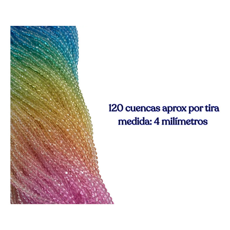 5 Tiras Cristal Checo Facetado 4mm Abalorio Bisutería 600pcs