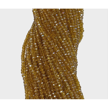 5 Tiras Cristal Checo Facetado 2mm Abalorio Bisutería 700pcs Ambar Transparente