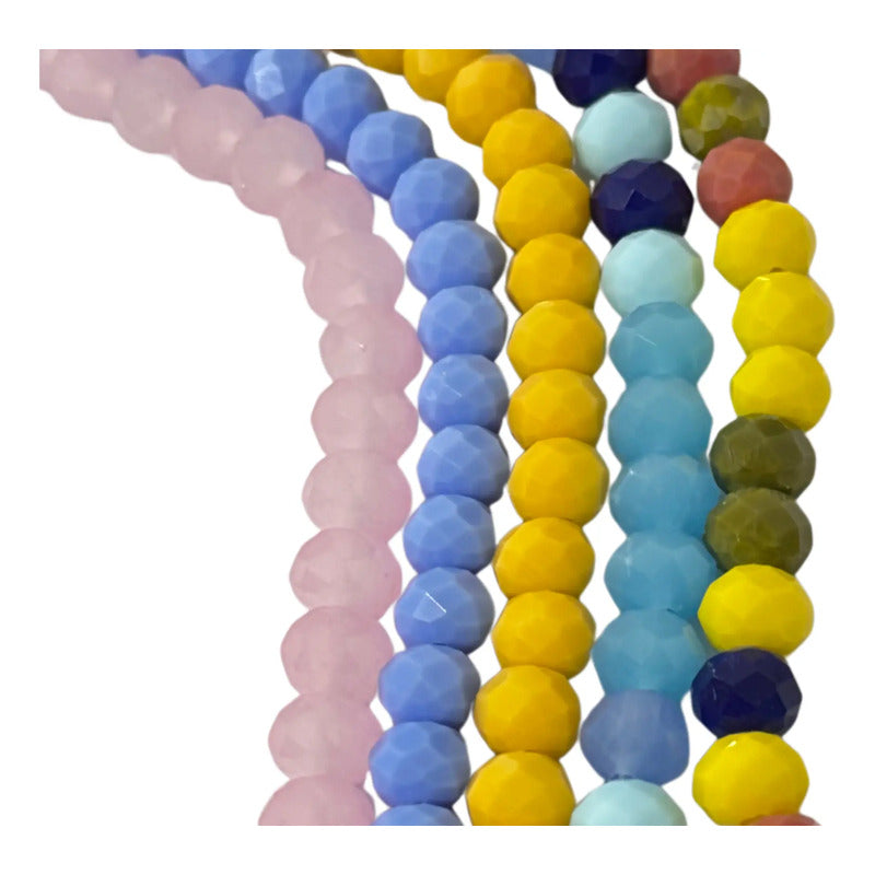 5 Tiras Cristal Checo Facetado 8mm Abalorio Bisutería 325pcs