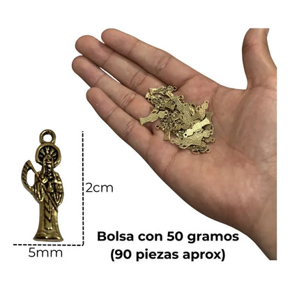 90 Piezas Dije Chico Santa Muerte Dorado
