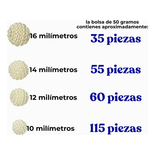50grms Perla Granulada Abalorio Acrilico Separador Bisuteria Beige 1.6 Cm