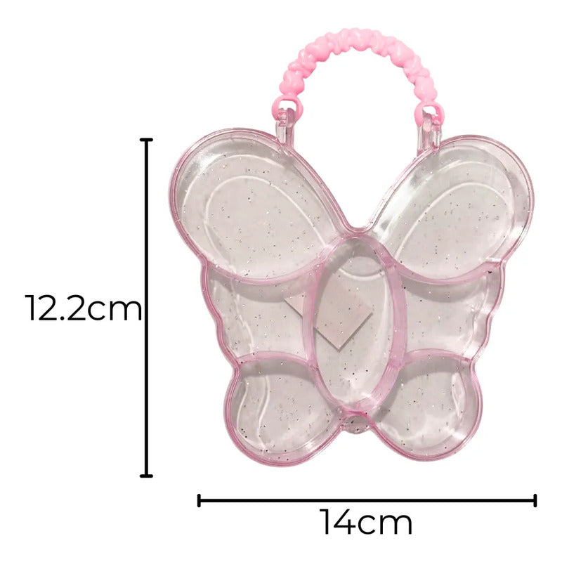 3 Piezas Alhajero Mariposa Rosa Organizador Cuencas Mariposa Rosa