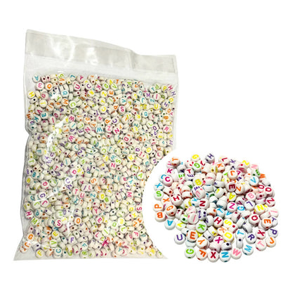 2,000 Pzs Luneta Abecedario Letra Acrílica Pulsera Bisutería Abecedario Colores