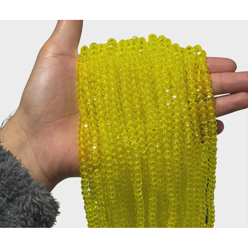 5 Tiras Cristal Checo Facetado 6mm Abalorio Bisutería 450pcs Amarillo Transparente