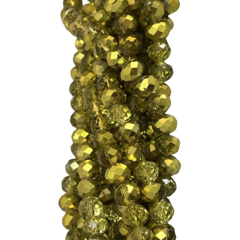 5 Tiras Cristal Checo Facetado 8mm Abalorio Bisutería 325pcs