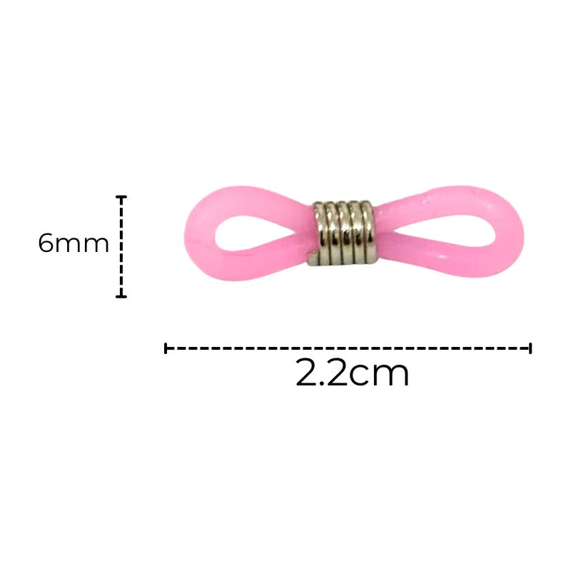 100 Pzas  Goma Liga Extremo Gafas Trabilla Correa Cadena Rosa