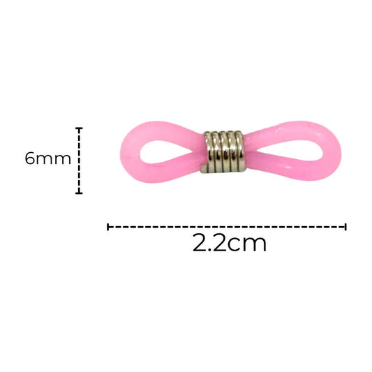 100 Pzas  Goma Liga Extremo Gafas Trabilla Correa Cadena Rosa