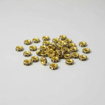 500 Piezas Abalorio Rondel Separador Incrustación Bisutería Dorado 6 Mm