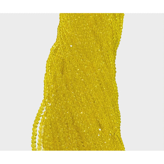 5 Tiras Cristal Checo Facetado 4mm Abalorio Bisutería 600pcs Amarillo Transparente