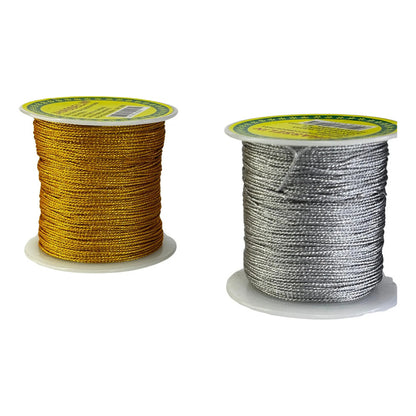 2 Pcs Hilo Chino 0.5mm 90 Metros Duo Dorado Plateado