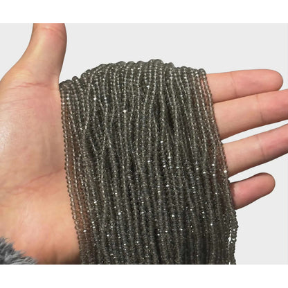 5 Tiras Cristal Checo Facetado 2mm Abalorio Bisutería 700pcs Gris Transparente