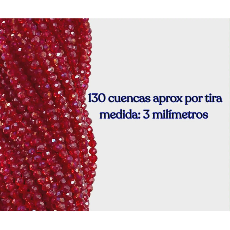 5 Tiras Cristal Checo Facetado 3mm Abalorio Bisutería 650pcs