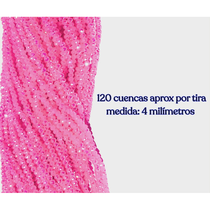 5 Tiras Cristal Checo Facetado 4mm Abalorio Bisutería 600pcs