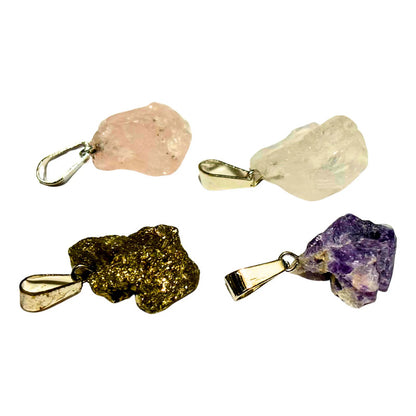 Kit 5 Pcs Dije Cuarzo Piedra Natural Colgante Hacer Collares Mixto