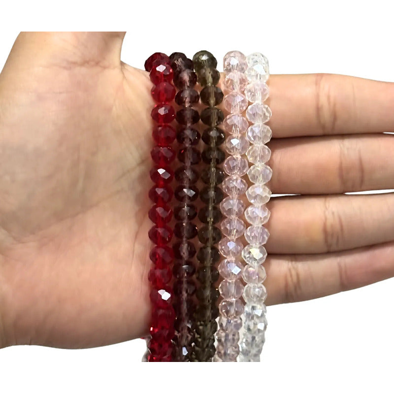 5 Tiras Cristal Checo Facetado 8mm Abalorio Bisutería 325pcs