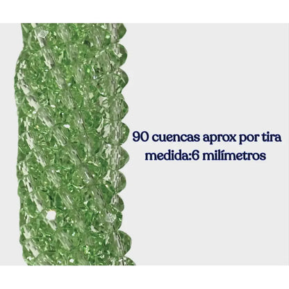 5 Tiras Cristal Checo Facetado 6mm Abalorio Bisutería 450pcs