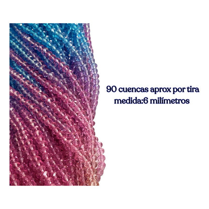 5 Tiras Cristal Checo Facetado 6mm Abalorio Bisutería 450pcs