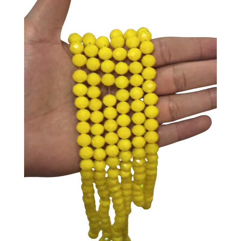 3tiras Cristal Checo Facetado 10mm Abalorio Bisutería 200pcs Amarillo